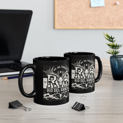 Rio Del Rancho Custom Black Ceramic Mug – Warm Your Soul in Style