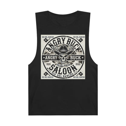 Rio Del Rancho - Angry Buck Saloon - Unisex Barnard Tank Top - 100% Combed Ringspun Cotton | Sizes - XS-3Xl