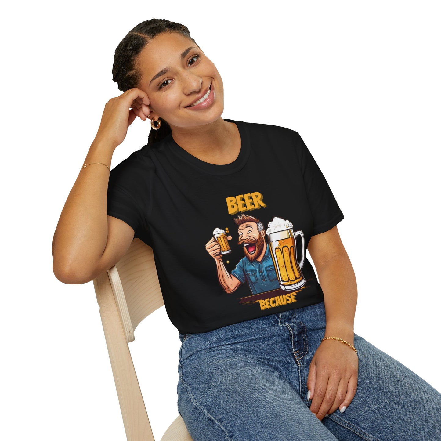 National Drink Beer Day T-Shirt – Unisex Soft Cotton Tee | "Beer Because Adulting is Hard" Graphic | SXL-5XL