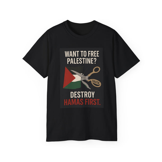 Destroy Hamas First Shirt | Truth Before Slogans – Summit Crest Publishing