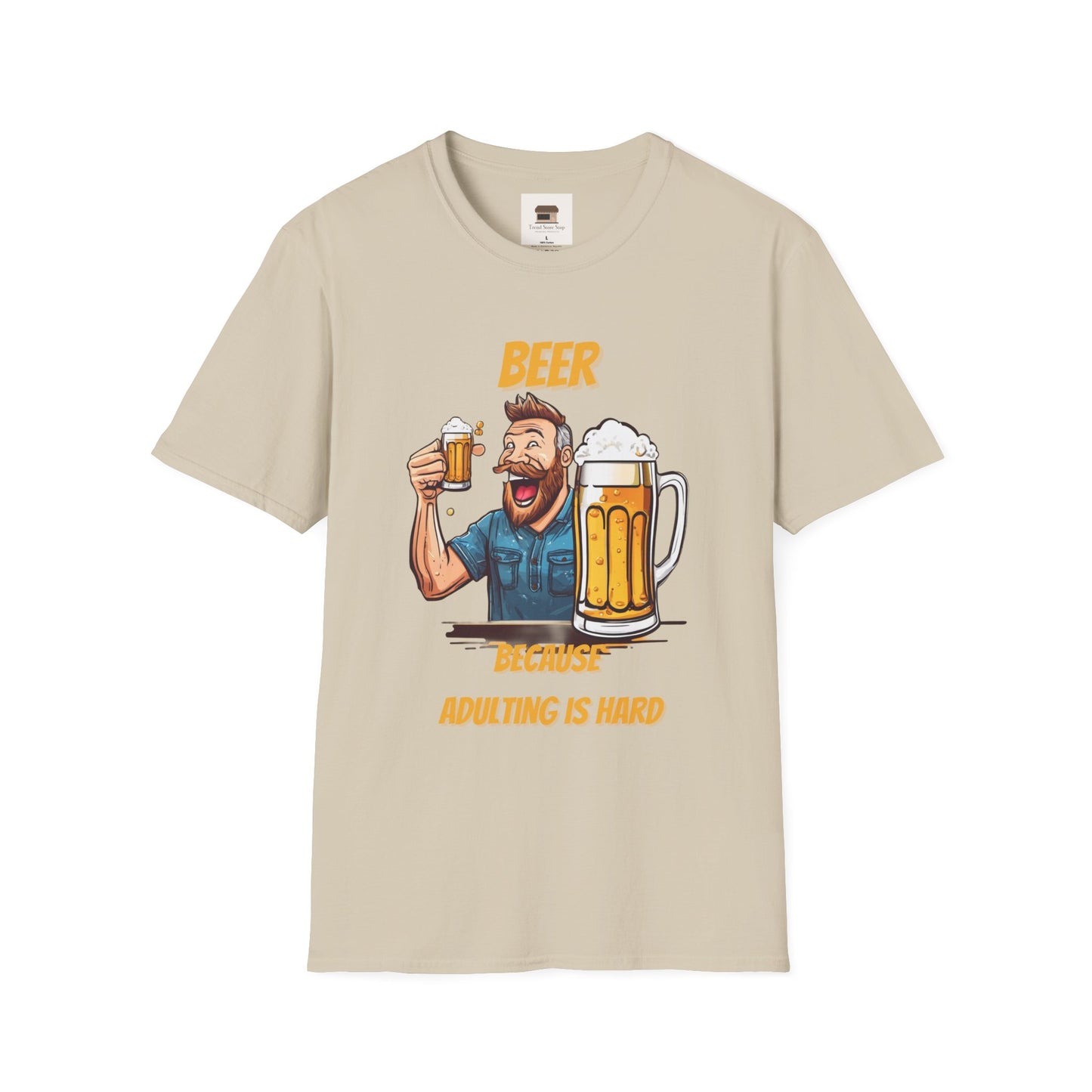 National Drink Beer Day T-Shirt – Unisex Soft Cotton Tee | "Beer Because Adulting is Hard" Graphic | SXL-5XL