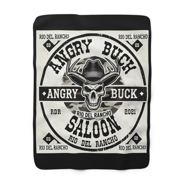 Angry Buck Saloon at Rio Del Rancho Sherpa Fleece Blanket