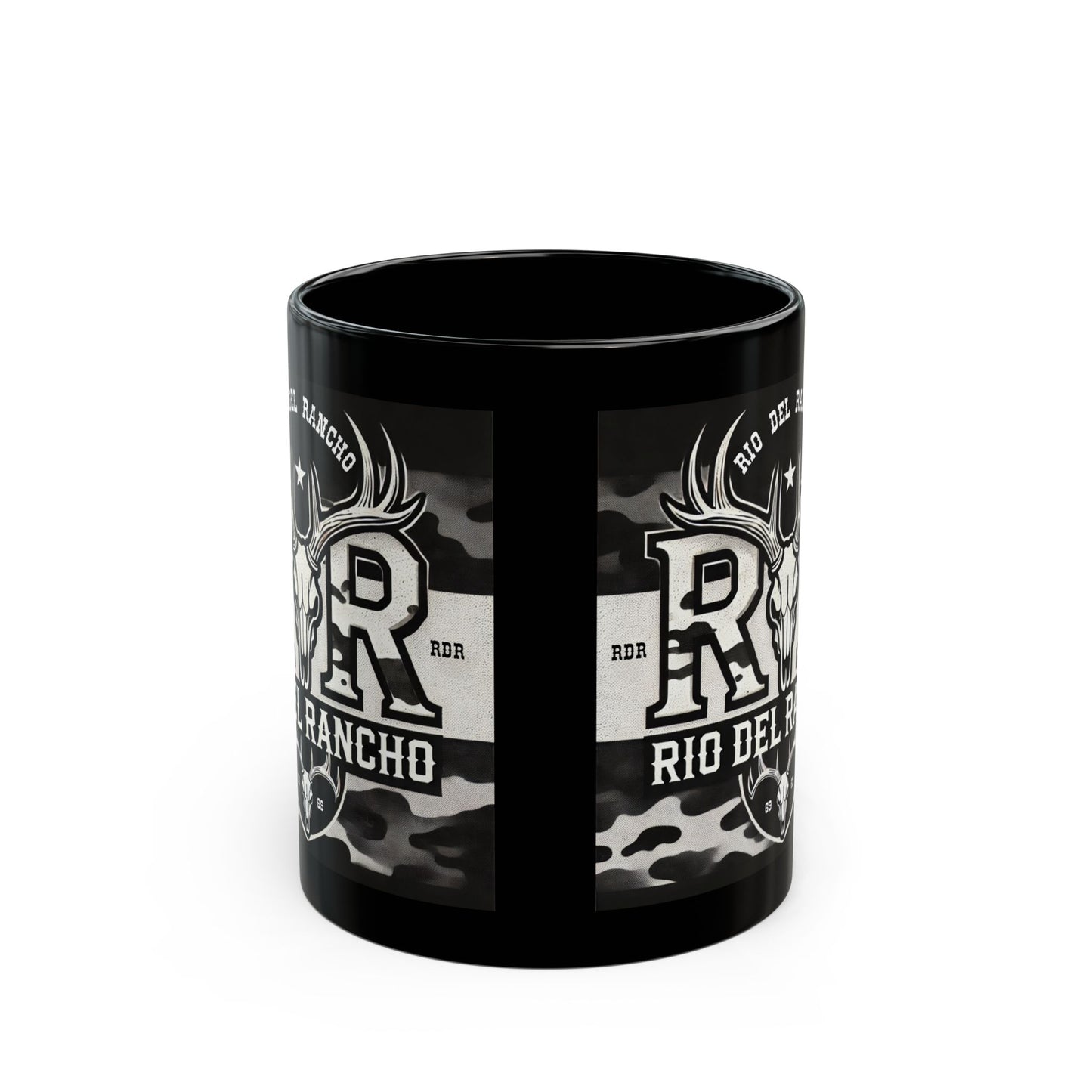 Rio Del Rancho Custom Black Ceramic Mug – Warm Your Soul in Style