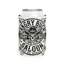 Custom Neoprene Can Cooler Sleeve with Rio Del Rancho & Angry Buck Saloon Logos – Fits 12 oz Cans, Slip-Resistant & Collapsible