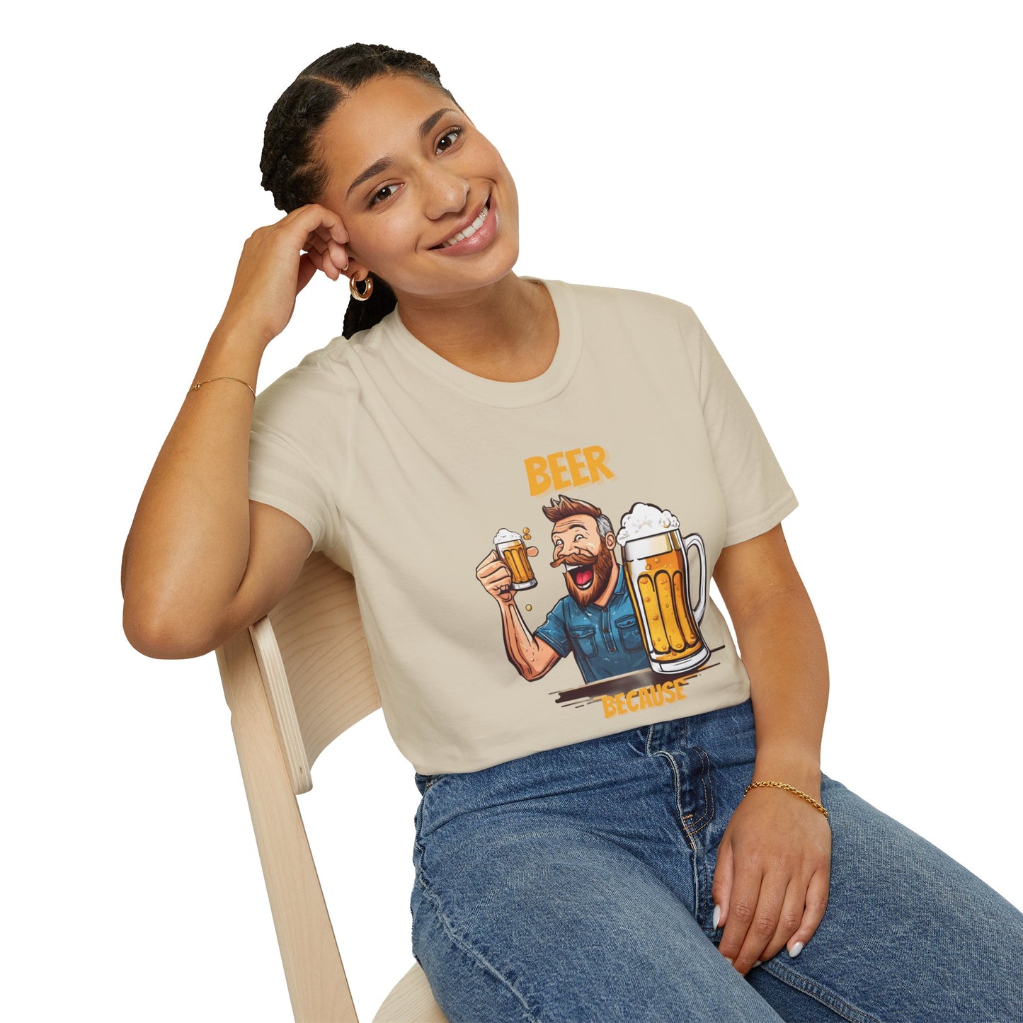 National Drink Beer Day T-Shirt – Unisex Soft Cotton Tee | "Beer Because Adulting is Hard" Graphic | SXL-5XL