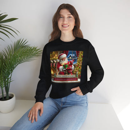 Even Santa Knows It’s the Giving That Matters Most  Christmas Giving-Themed Sweatshirt Unisex Heavy Blend Crewneck Sweatshirt