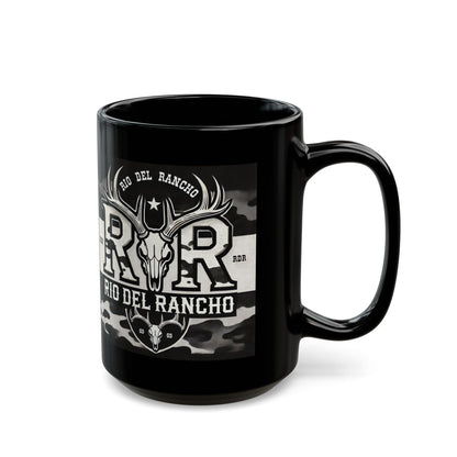 Rio Del Rancho Custom Black Ceramic Mug – Warm Your Soul in Style