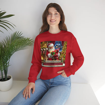 Even Santa Knows It’s the Giving That Matters Most  Christmas Giving-Themed Sweatshirt Unisex Heavy Blend Crewneck Sweatshirt