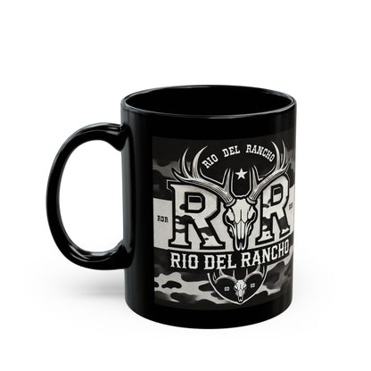 Rio Del Rancho Custom Black Ceramic Mug – Warm Your Soul in Style