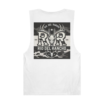 Rio Del Rancho - Angry Buck Saloon - Unisex Barnard Tank Top - 100% Combed Ringspun Cotton | Sizes - XS-3Xl