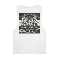 Rio Del Rancho - Angry Buck Saloon - Unisex Barnard Tank Top - 100% Combed Ringspun Cotton | Sizes - XS-3Xl