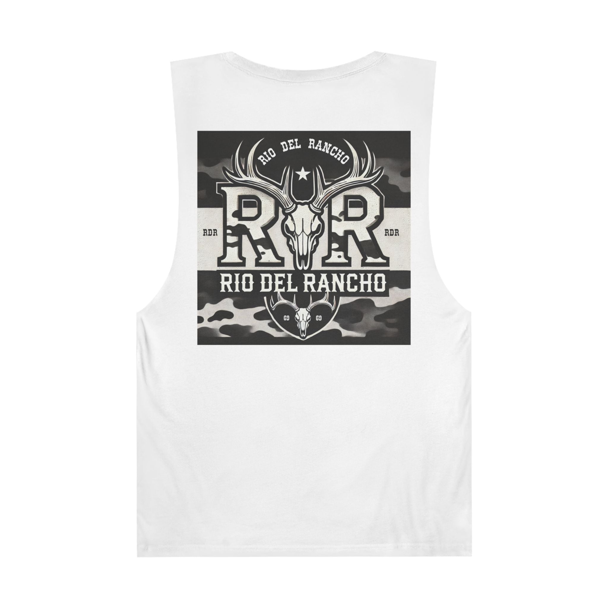 Rio Del Rancho - Angry Buck Saloon - Unisex Barnard Tank Top - 100% Combed Ringspun Cotton | Sizes - XS-3Xl