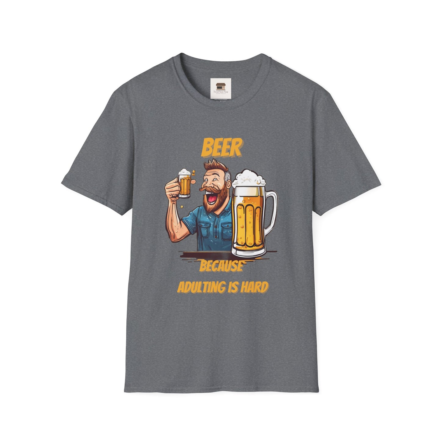 National Drink Beer Day T-Shirt – Unisex Soft Cotton Tee | "Beer Because Adulting is Hard" Graphic | SXL-5XL