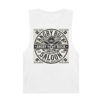 Rio Del Rancho - Angry Buck Saloon - Unisex Barnard Tank Top - 100% Combed Ringspun Cotton | Sizes - XS-3Xl