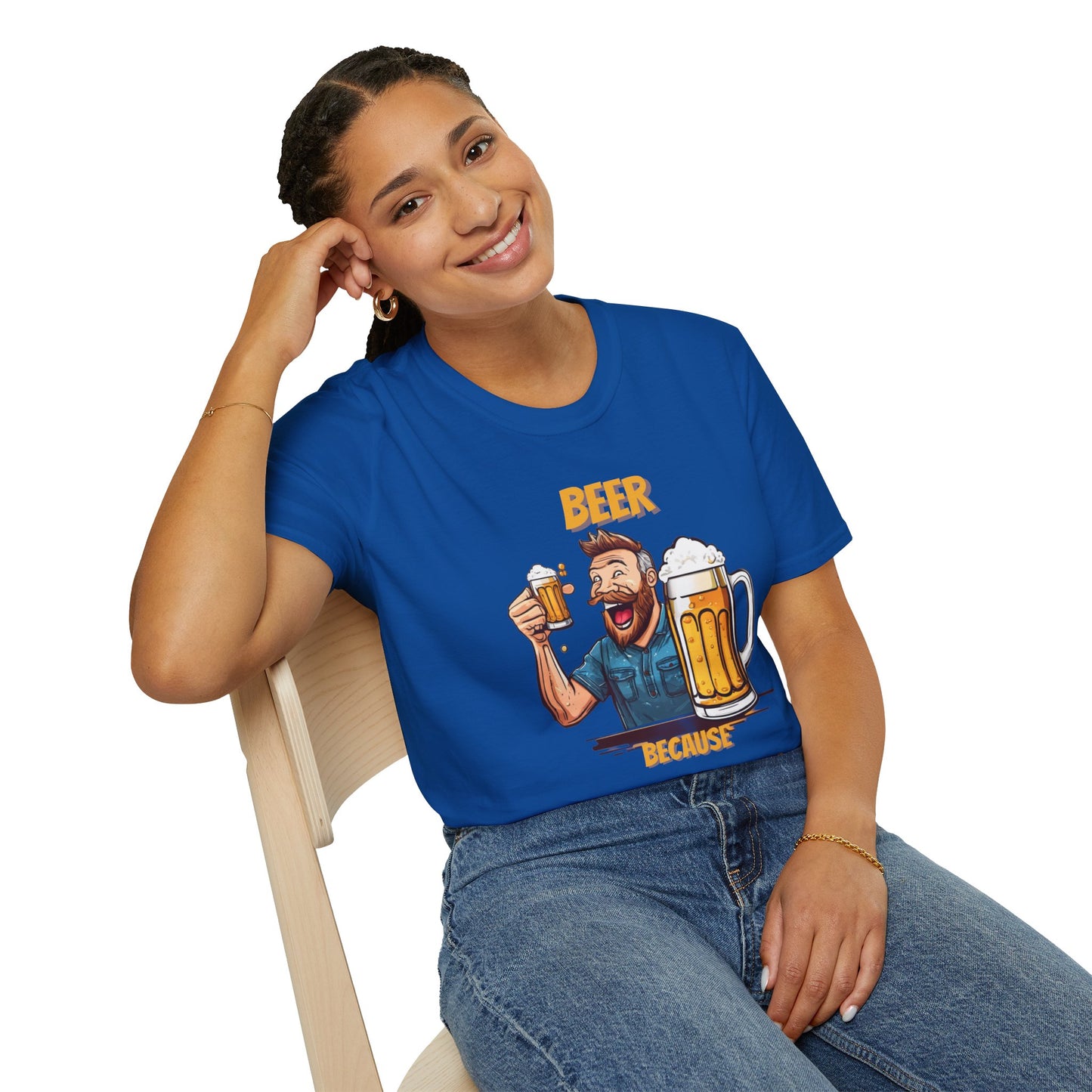 National Drink Beer Day T-Shirt – Unisex Soft Cotton Tee | "Beer Because Adulting is Hard" Graphic | SXL-5XL