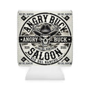 Custom Neoprene Can Cooler Sleeve with Rio Del Rancho & Angry Buck Saloon Logos – Fits 12 oz Cans, Slip-Resistant & Collapsible