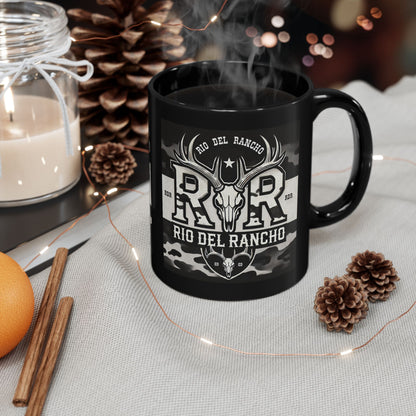 Rio Del Rancho Custom Black Ceramic Mug – Warm Your Soul in Style