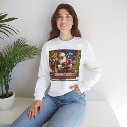 Even Santa Knows It’s the Giving That Matters Most  Christmas Giving-Themed Sweatshirt Unisex Heavy Blend Crewneck Sweatshirt