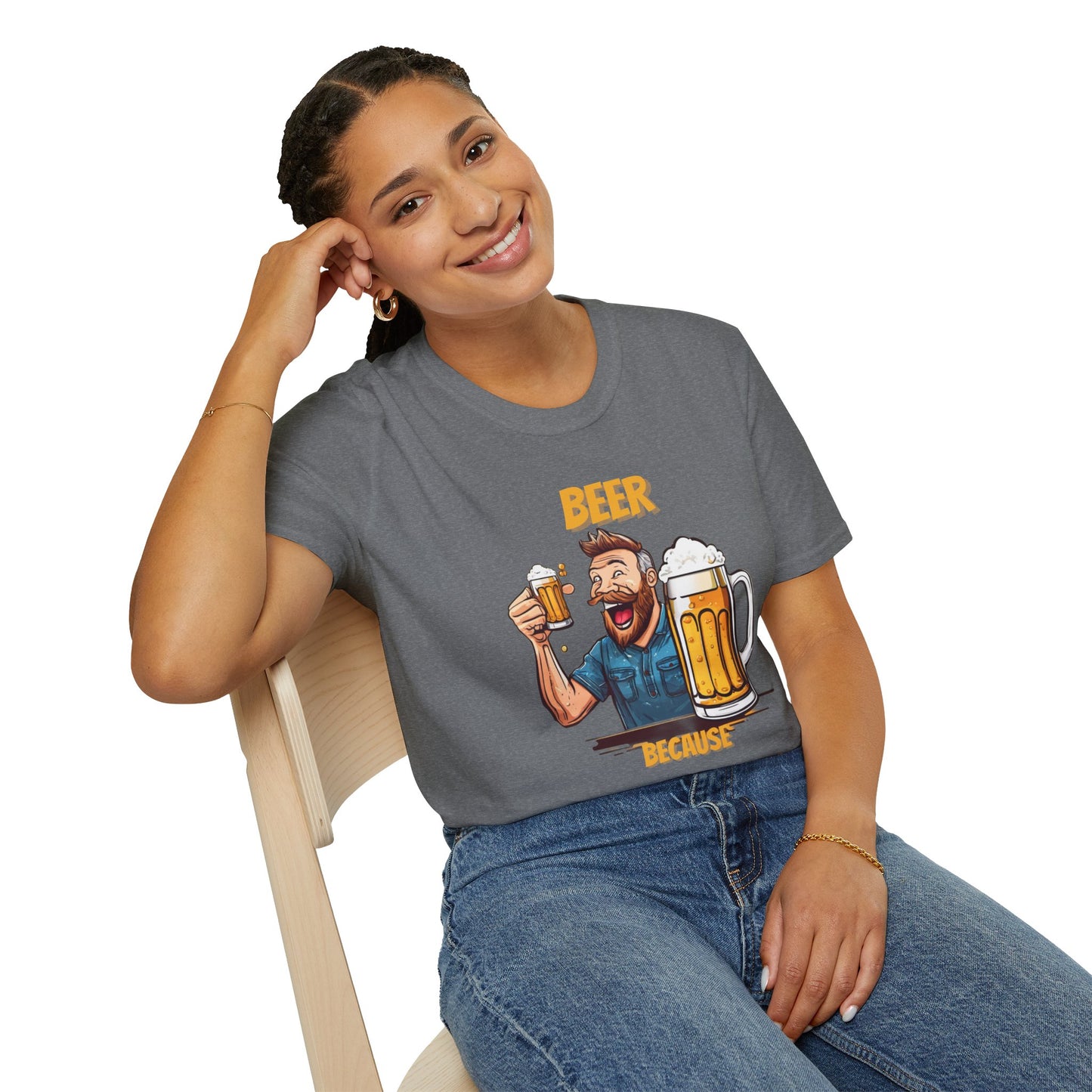 National Drink Beer Day T-Shirt – Unisex Soft Cotton Tee | "Beer Because Adulting is Hard" Graphic | SXL-5XL