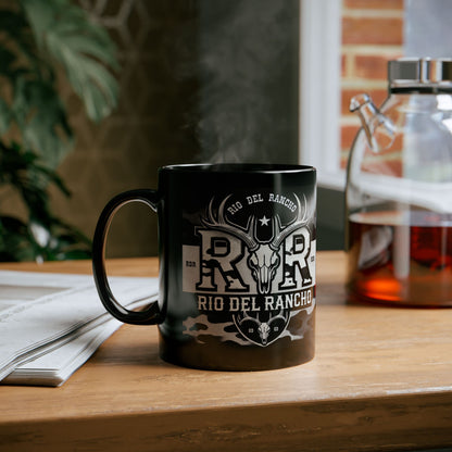 Rio Del Rancho Custom Black Ceramic Mug – Warm Your Soul in Style