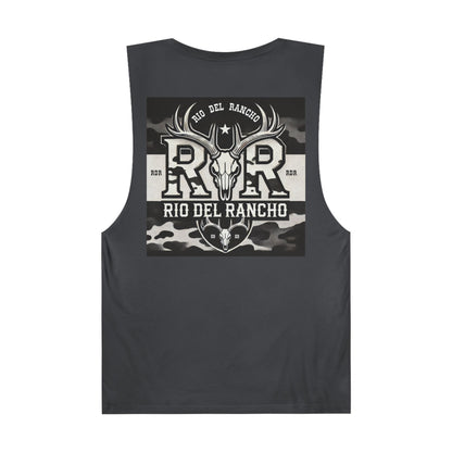 Rio Del Rancho - Angry Buck Saloon - Unisex Barnard Tank Top - 100% Combed Ringspun Cotton | Sizes - XS-3Xl