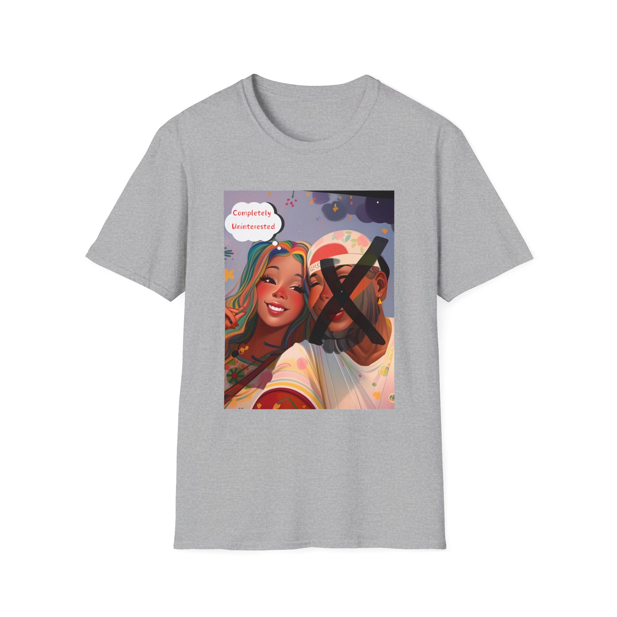 Completely Uninterested crayon-inspired design T-Shirt Unisex Softstyle T-Shirt S-XXL