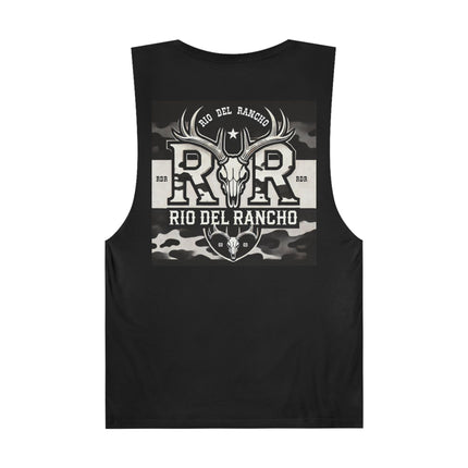 Rio Del Rancho - Angry Buck Saloon - Unisex Barnard Tank Top - 100% Combed Ringspun Cotton | Sizes - XS-3Xl