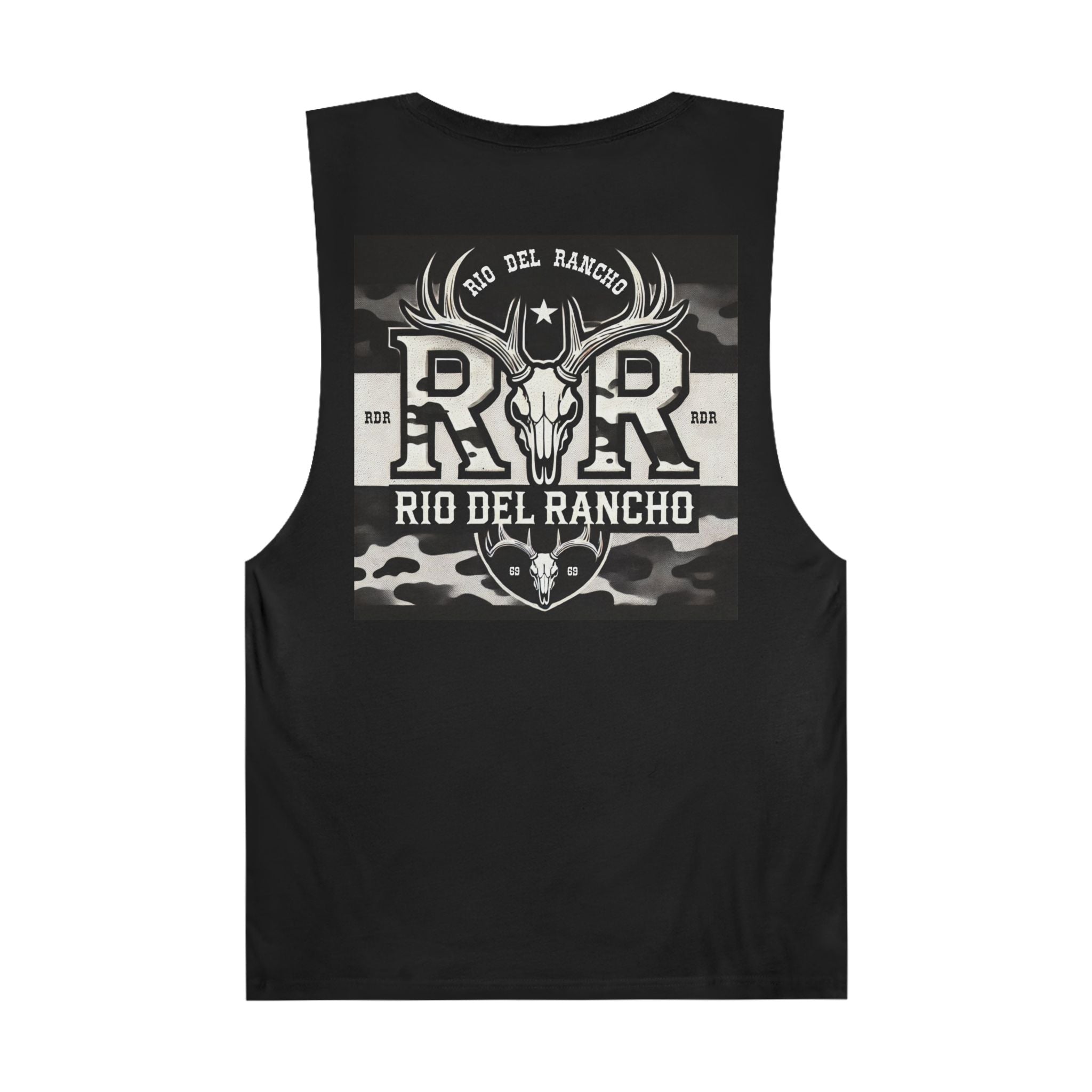 Rio Del Rancho - Angry Buck Saloon - Unisex Barnard Tank Top - 100% Combed Ringspun Cotton | Sizes - XS-3Xl