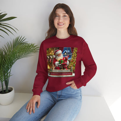 Even Santa Knows It’s the Giving That Matters Most  Christmas Giving-Themed Sweatshirt Unisex Heavy Blend Crewneck Sweatshirt